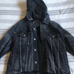 Jean jacket with hoodie